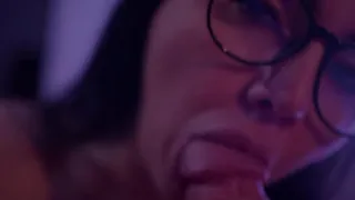 Dissolute milf gives blowjob her husband's.