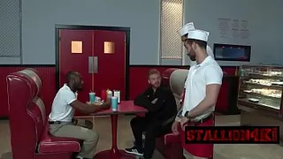 Kinky twinks blowing black dicks