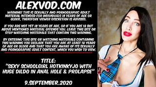 Sexy Hotkinkyjo with huge dildo in anal hole & prolapse