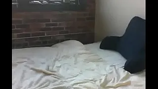 Long haired boy cums on stomach - watch more at rawcams69.com