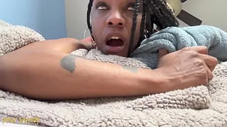 Big tits BLACK MILF Pov Blowjob & SQUIRT for white king