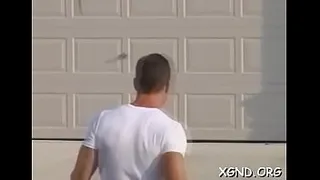 1st time faced with shaking darksome cock up her mouth