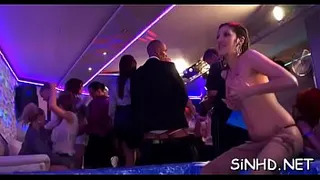 Unrestrained and wild orgy party with lusty women and hunks