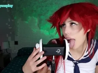 Rias Gremory Cosplay ASMR, Ear Licking Intense