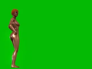 Hot Nude Girl pole dances in Green Screen Animation Cartoon