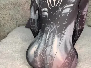 Spidergirl Masturbates with Her Fingers