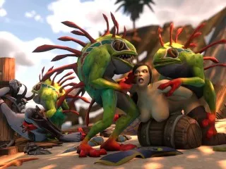 Human Captain Fucked by Murlocs: Shipwrecked Alliance Orgy