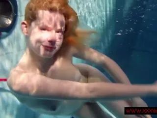 Hot Russian Teen Lucie swimming pool sex