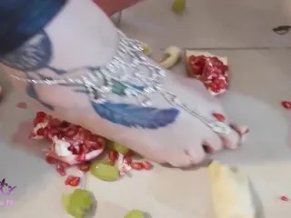 Crushed Food Feet Eating - Amazing Foot Fetish