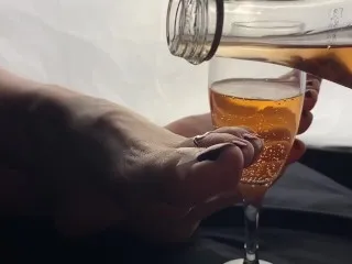 ASMR Foot Fetish: Champagne Popping & Intense Licking