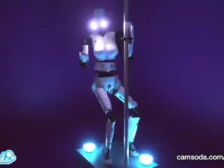 Sexy CamGirl Twerks, Orgasms on Robo-Cam