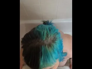 Thick Blue Haired Goth Piss Party - Intense Sex Scene