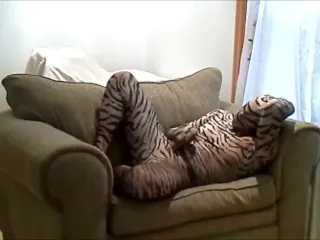 Hard Tiger Masturbates on Large Chair - Horny & Direct