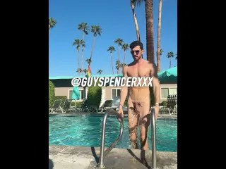 Poolside Hardcore Boner at Nudist Resort