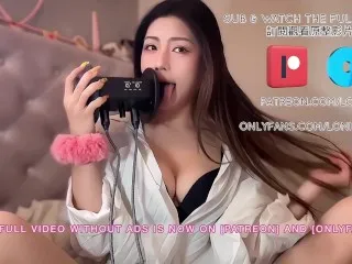 ASMR-Licked 3D Ear, LonikaMeow's Ahegao in White Shirt [Full HD Video]