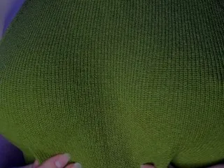 Sexy Star Tit Play, Knitted Top Rip