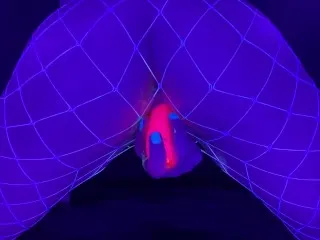 Blacklight ASMR Masturbation: Hands, Vibrator, Glowing Lube