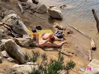 Nude Lakeside Play: Jade & Studs Outdoor Fun