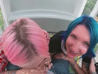 Slutty Risky Ferris Wheel Blowjob