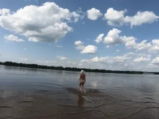 Nudist Cooks Macaroni on Campfire