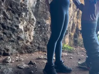 Outdoor Blowjob & Hardcore Fuck in Cave - Trekking Porn