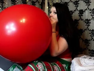 GF Blows Balloon Fetish for Looser - Intense Action