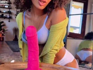 Italian JOI & Huge Dildo Countdown - Says How To Cum, Deepthroat