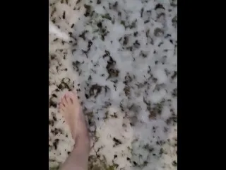 Pink-Toed Pornstar Takes Frosty Snow Walk