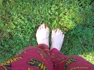 POV Wet Grass Feet Fucking POV