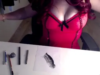 Erotic Art: Ivy Draws Big Black Hard Cock Portrait