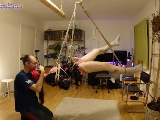 Blindfolded Shibari Suspension: Intense Girl Scene!