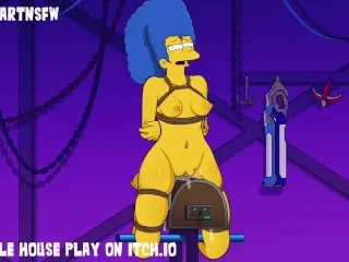 Marge Simpson Ropes, Spanks, Drips - Hole House Play