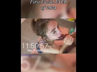 New Year's Cum Countdown - Teen Facial