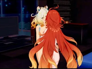 Xilonen Fucked by Mavuika (Genshin Yuri 3D Animation)