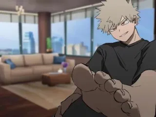 Bakugou Roughly Touches Feet