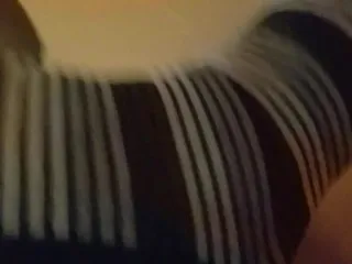 Intense Striped Sock Blowjob