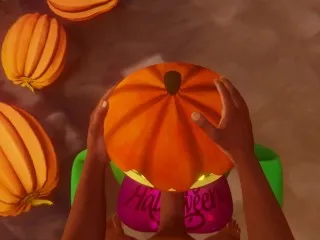 Black Guy's Halloween Deepthroat - Pumpkin Girl Blowjob (Oct. 31st)