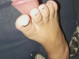Teen Petite Footjob: Intense Action