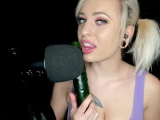 Arilove's Big Hard Cucumber ASMR Blowjob