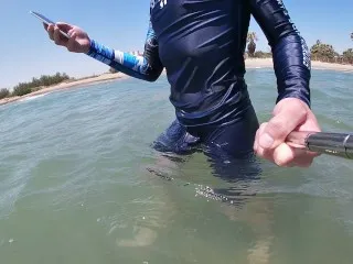 Surfer Flaunts Hard Lycra, Crowd Pleasers