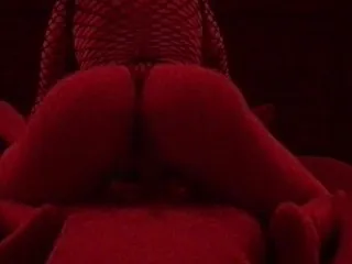 Goth Fishnet Rider Fucks Hard