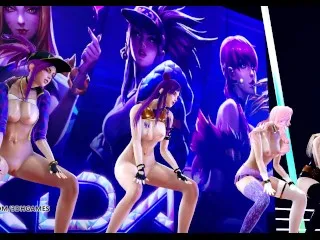 [BLACKPINK Hot Striptease] Ahri Akali Kaisa Evelynn Seraphine KDA Forever Young