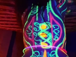 Wild Slim Girl Fucked Under Blacklight