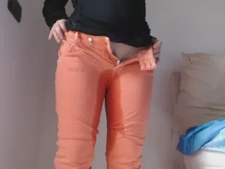 Orange Jeans Peed In