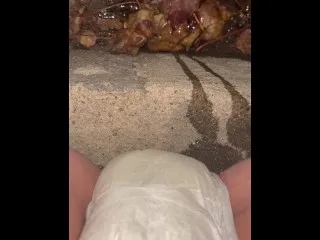 Diaper Pissed to Overflow - Extreme Leakage