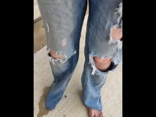 Ripped Jeans Peeing Orgasm