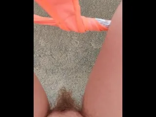 Pissing on Beach - Girl's POV Desperation