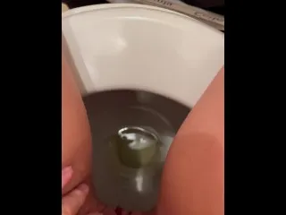 Pissing Slut Bathroom Drunk on Wine