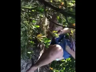 Desperate Girl Pees Publicly in Bushes