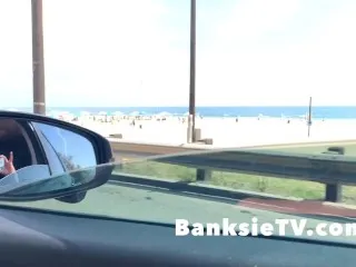 Banksie Beach Fun in Pornhub Swimwear! Feet, Sand, Dinner, Intimate GFE